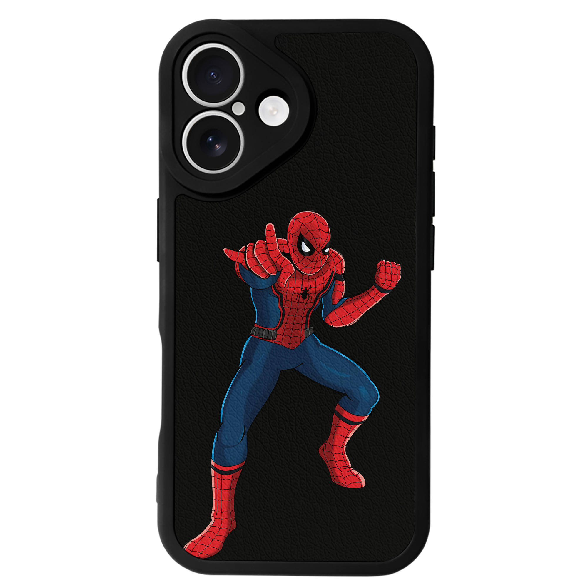 Spider Man スパイダーマン 【iPhone 16シリーズ対応】シリコンスマホケース（レザー調） 材質：シリコン